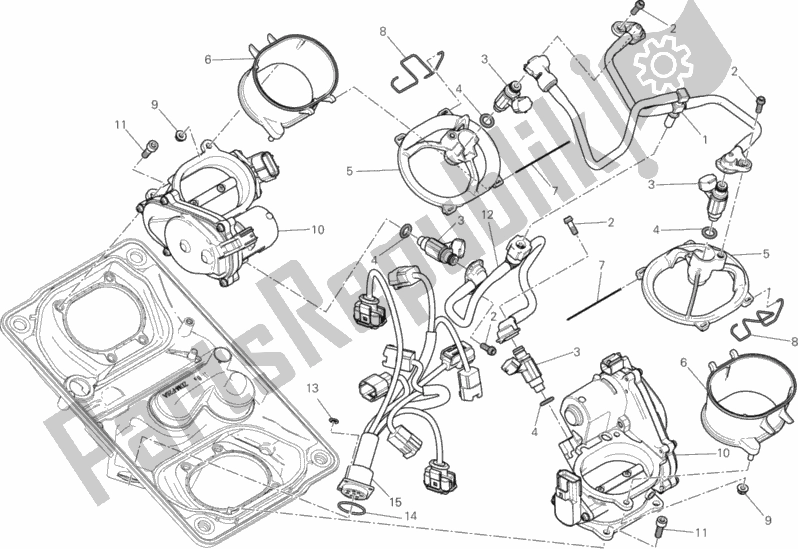 All parts for the Throttle Body of the Ducati Superbike 1199 Panigale S Tricolore 2013